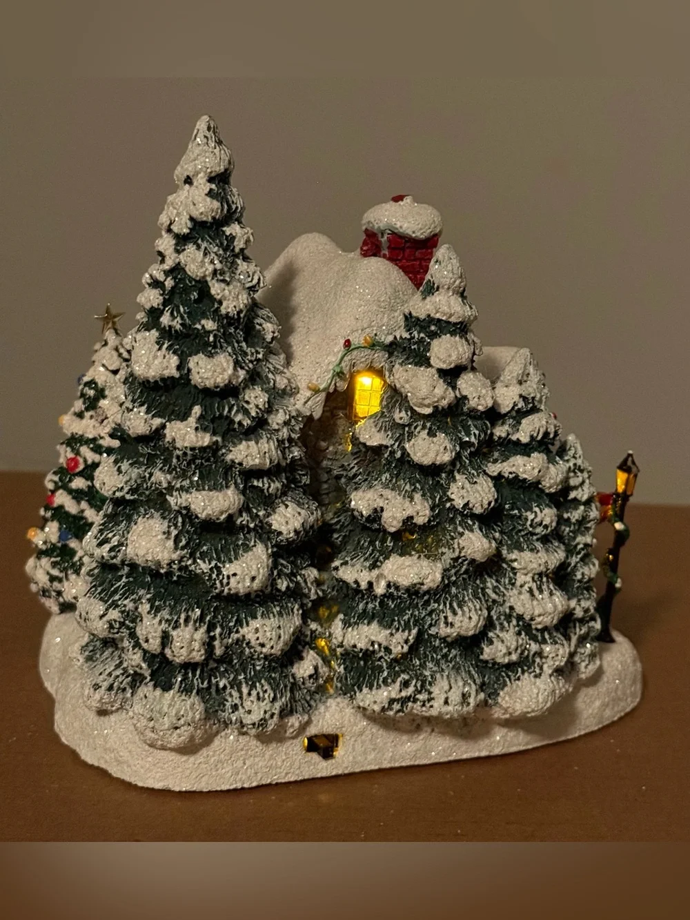Thomas Kinkade Stillwater Cottage Christmas Village House Teleflora Light Up Vtg